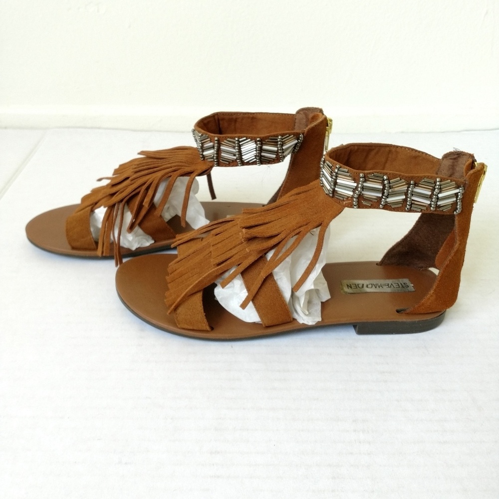 Steve Madden giaani fringed sandals brown boho